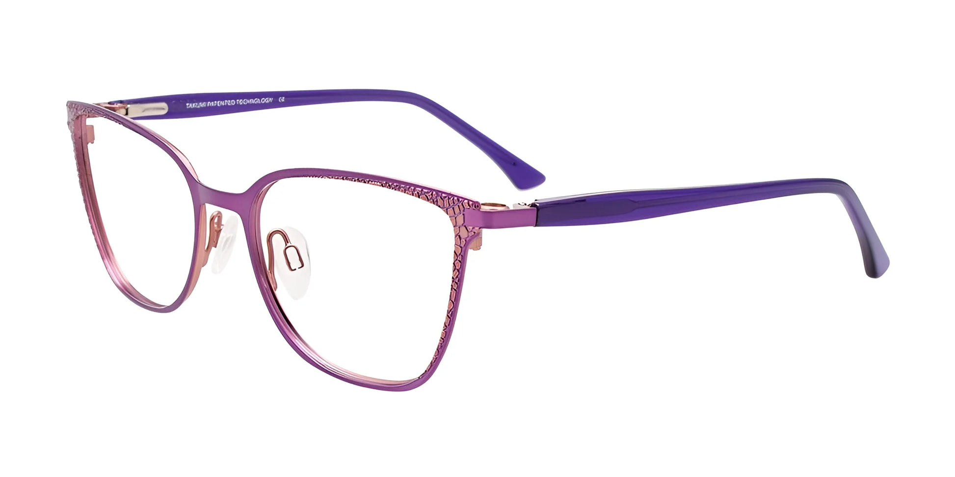 Takumi TK1218 Eyeglasses with Clip-on Sunglasses Purple & Light Pink / Purple