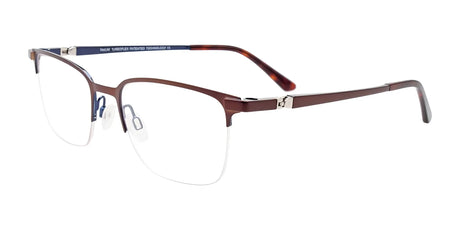 Takumi TK1219 Eyeglasses with Clip-on Sunglasses Brown & Blue