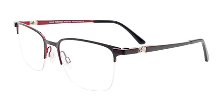 Takumi TK1219 Eyeglasses with Clip-on Sunglasses Black & Burgundy