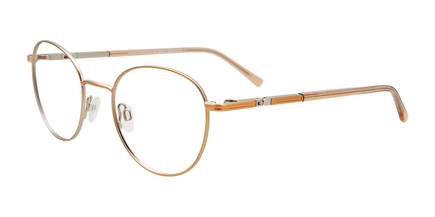 Takumi TK1221 Eyeglasses with Clip-on Sunglasses Pink Gold & Silver