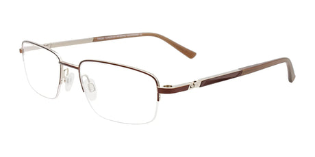 Takumi TK1223 Eyeglasses with Clip-on Sunglasses Brown & Steel