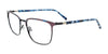 Takumi TK1224 Eyeglasses with Clip-on Sunglasses | Size 51 / Black & Blue Tort/Blue Tort