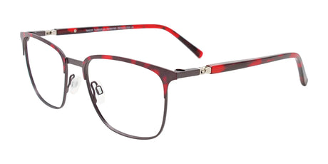 Takumi TK1224 Eyeglasses with Clip-on Sunglasses Steel & Red Tort / Red Tort