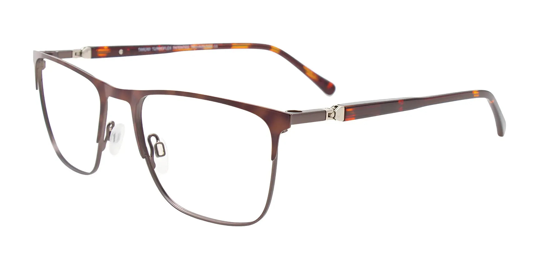 Takumi TK1225 Eyeglasses with Clip-on Sunglasses Tortoise Brown