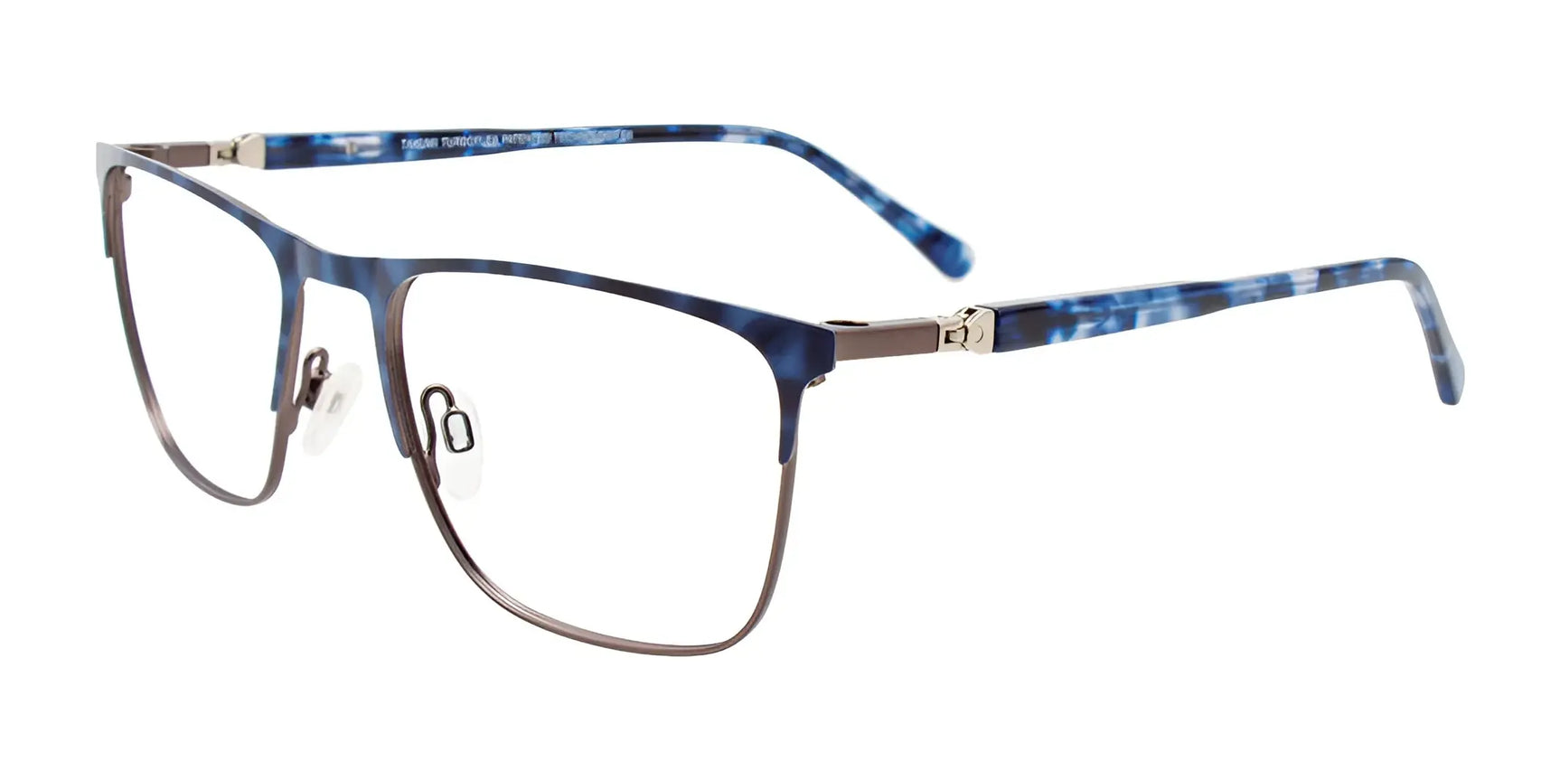 Takumi TK1225 Eyeglasses with Clip-on Sunglasses Tortoise Blue