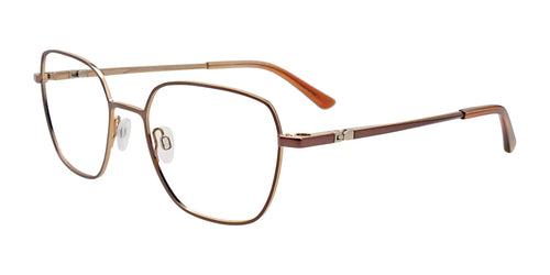 Takumi TK1228 Eyeglasses with Clip-on Sunglasses / Size 53 / Light Brown & Gold