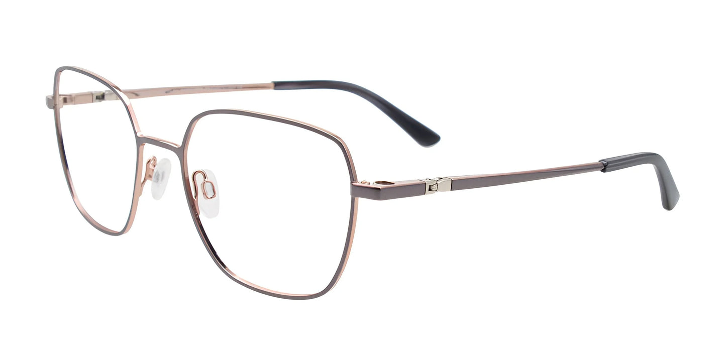 Takumi TK1228 Eyeglasses with Clip-on Sunglasses Light Grey & Pink Gold