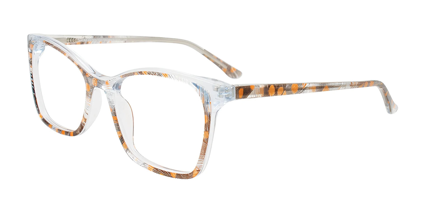 Takumi TK1230 Eyeglasses with Clip-on Sunglasses Transparent & Brown