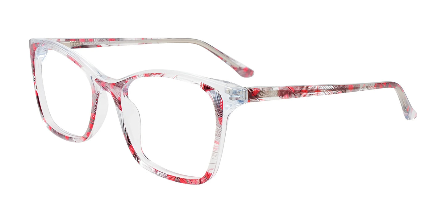Takumi TK1230 Eyeglasses with Clip-on Sunglasses Transparent & Red