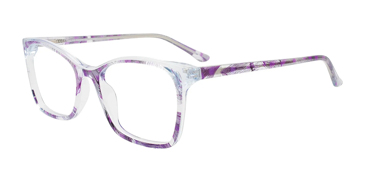 Takumi TK1230 Eyeglasses with Clip-on Sunglasses Transparent & Purple