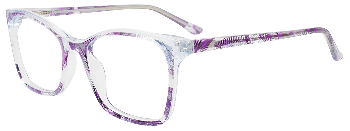 Takumi TK1230 Eyeglasses with Clip-on Sunglasses Transparent & Purple