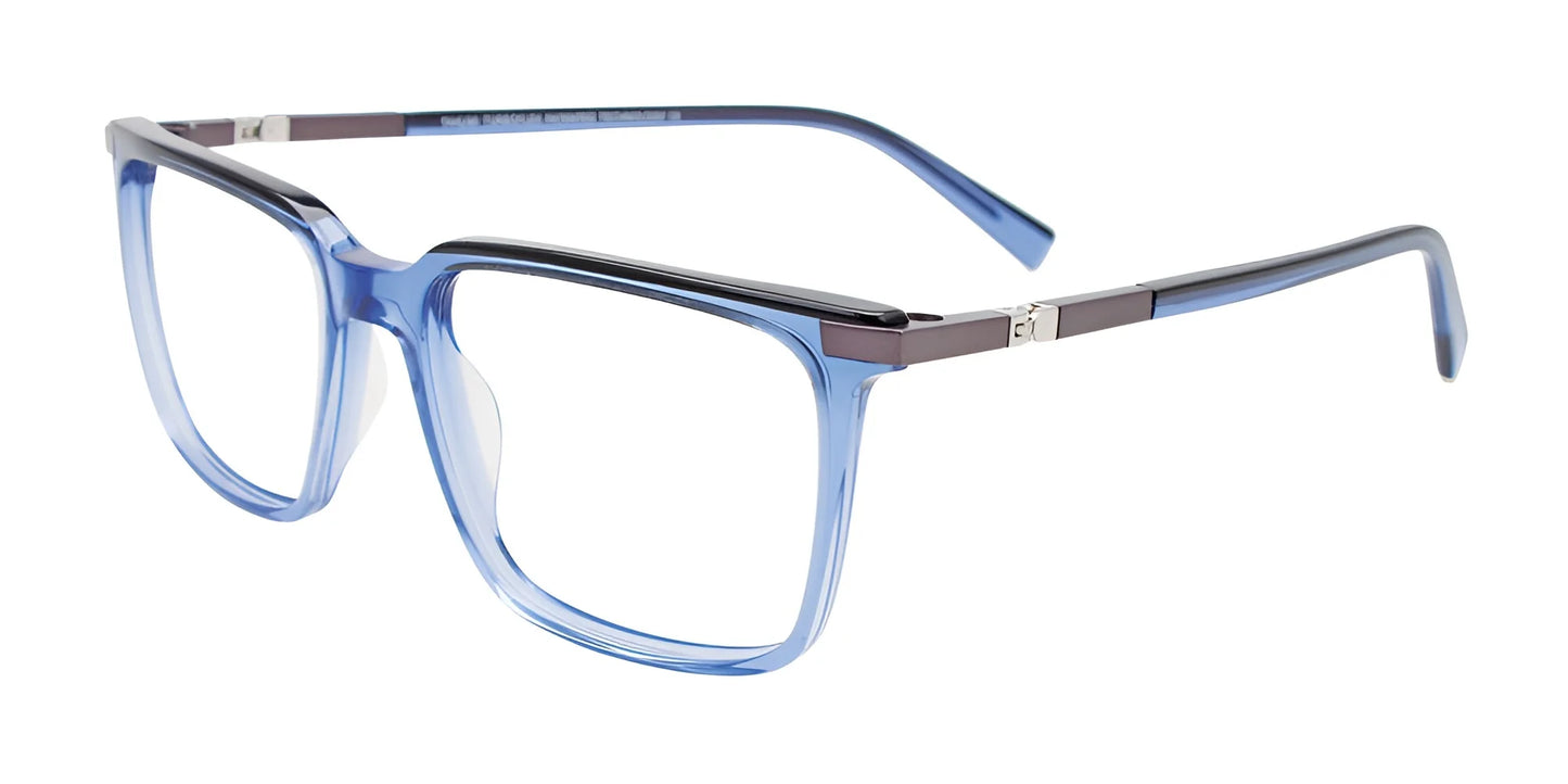 Takumi TK1231 Eyeglasses with Clip-on Sunglasses Crystal Blue & Black