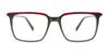 Takumi TK1231 Eyeglasses with Clip-on Sunglasses | Size 53 / Crystal Black & Burgundy