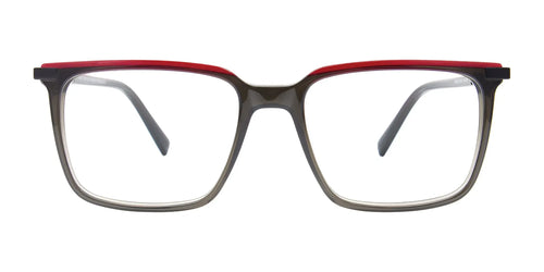 Takumi TK1231 Eyeglasses with Clip-on Sunglasses / Size 53 / Crystal Black & Burgundy