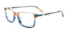 Takumi TK1233 Eyeglasses with Clip-on Sunglasses | Size 50 / Crystal Light Brown & Blue
