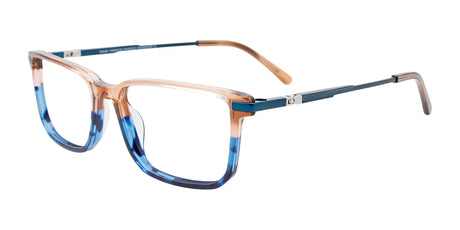 Takumi TK1233 Eyeglasses with Clip-on Sunglasses Crystal Light Brown & Blue