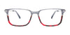 Takumi TK1233 Eyeglasses with Clip-on Sunglasses | Size 50 / Crystal Blue & Grey Tortoise