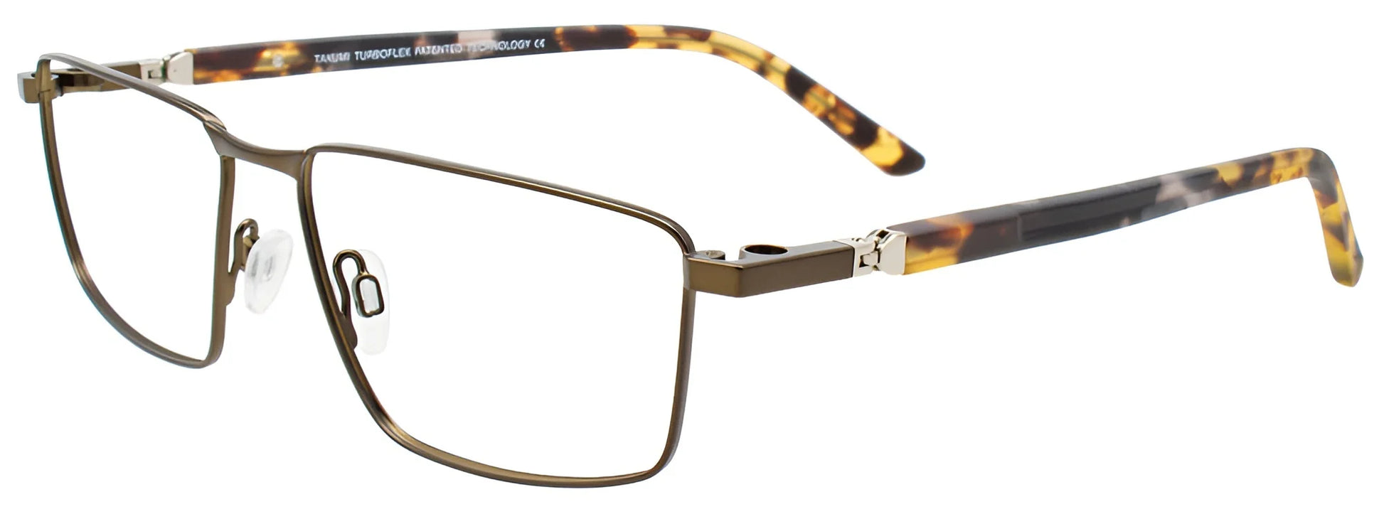 Takumi TK1235 Eyeglasses with Clip-on Sunglasses Khaki