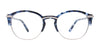 Takumi TK1237 Eyeglasses with Clip-on Sunglasses | Size 49 / Blue Tortoise & Steel