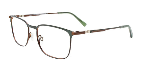 Takumi TK1238 Eyeglasses with Clip-on Sunglasses Green & Copper