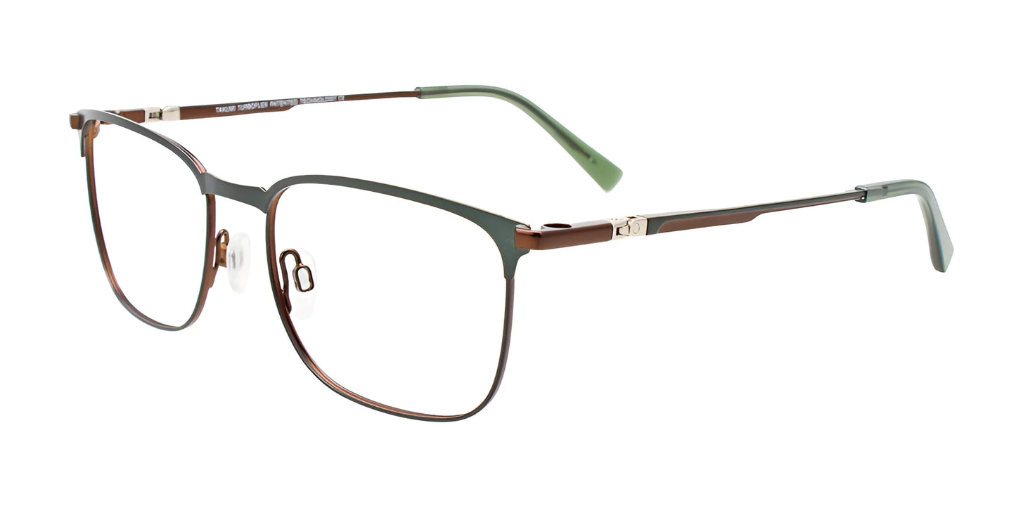 Takumi TK1238 Eyeglasses with Clip-on Sunglasses Green & Copper