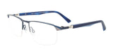 Takumi TK1239 Eyeglasses with Clip-on Sunglasses Satin Blue & Steel / Blue & Light Blue