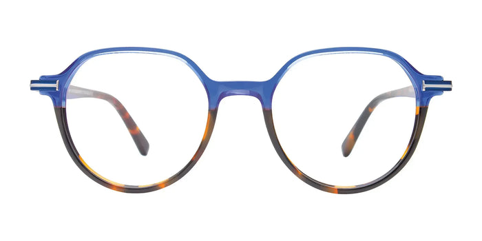 Takumi TK1242 Eyeglasses with Clip-on Sunglasses | Size 48 / Blue & Tortoise / Tortoise