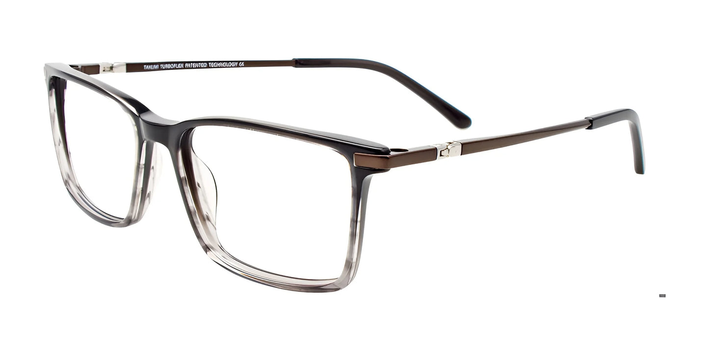 Takumi TK1245 Eyeglasses with Clip-on Sunglasses Black Gradient