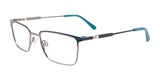 Takumi TK1247 Eyeglasses with Clip-on Sunglasses Steel & Turquoise