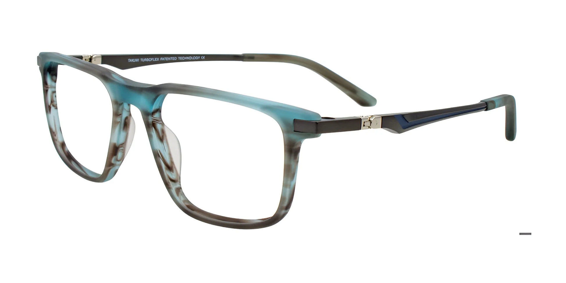 Takumi TK1249 Eyeglasses with Clip-on Sunglasses Matt Grey & Blue