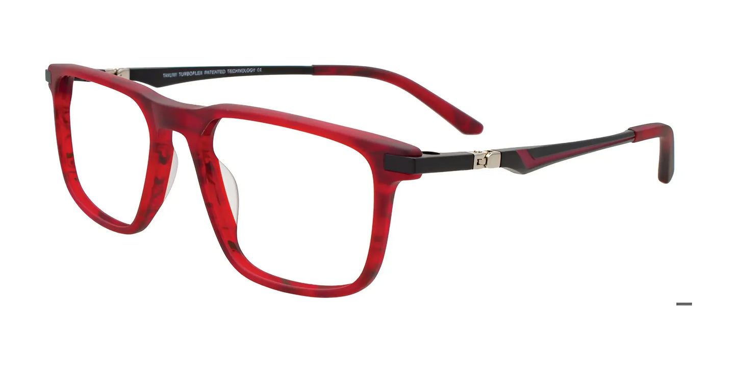 Takumi TK1249 Eyeglasses with Clip-on Sunglasses Matt Red & Black