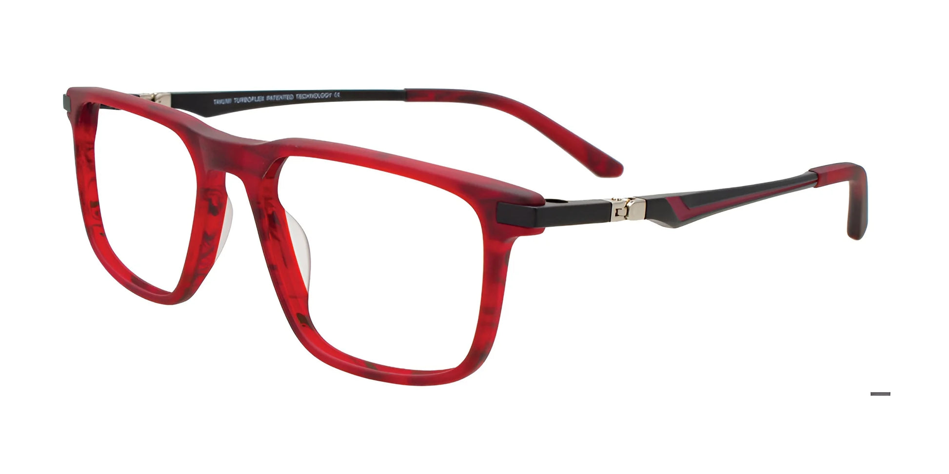Takumi TK1249 Eyeglasses with Clip-on Sunglasses Matt Red & Black