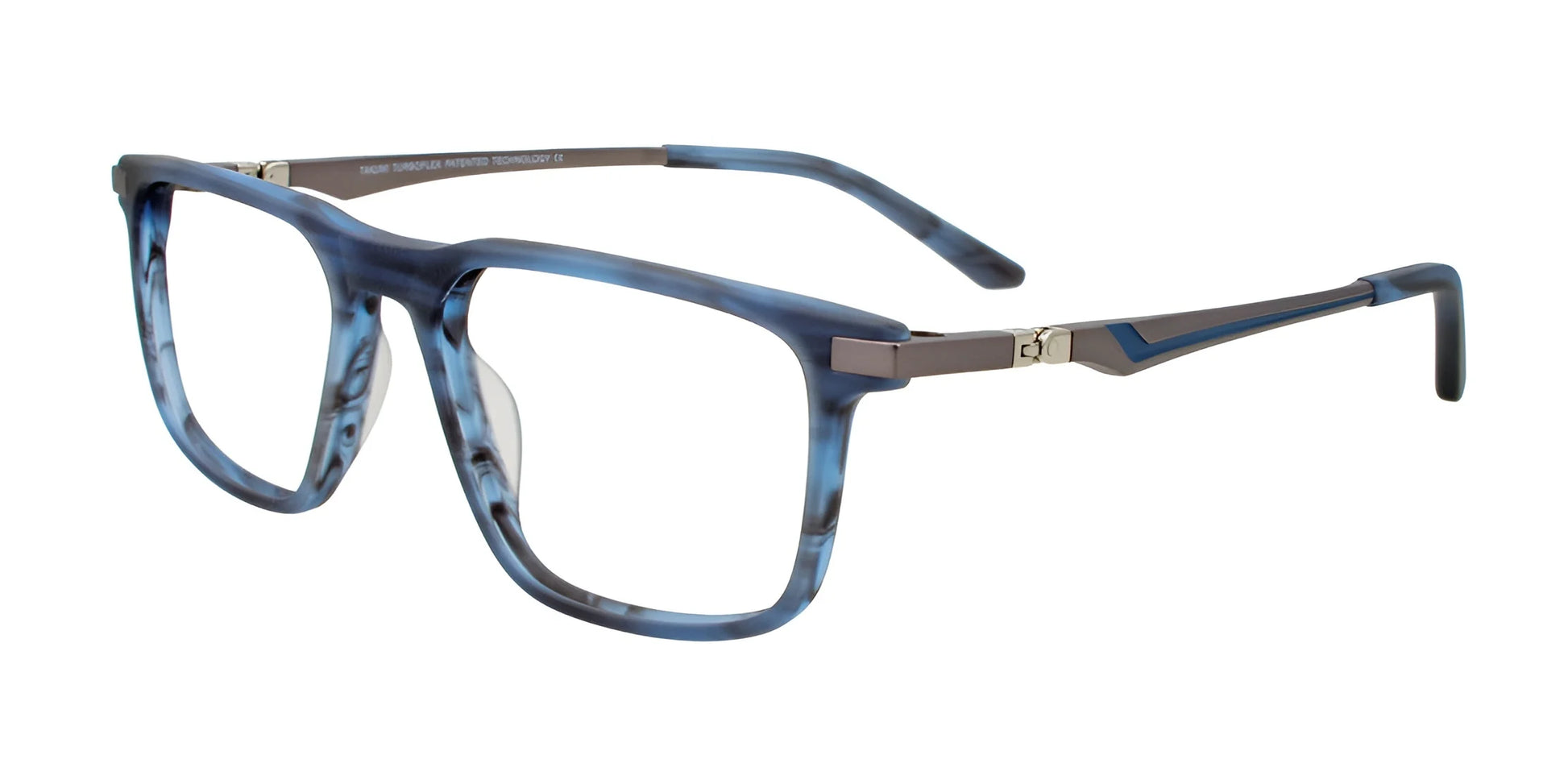 Takumi TK1249 Eyeglasses with Clip-on Sunglasses Matt Blue & Grey