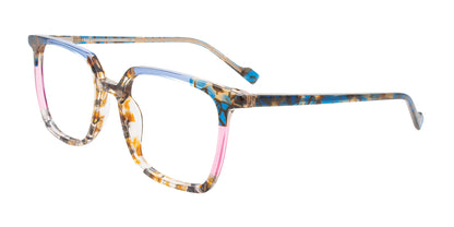 Takumi TK1257 Eyeglasses with Clip-on Sunglasses Grey Brn Marb & Blue & Pink Tr