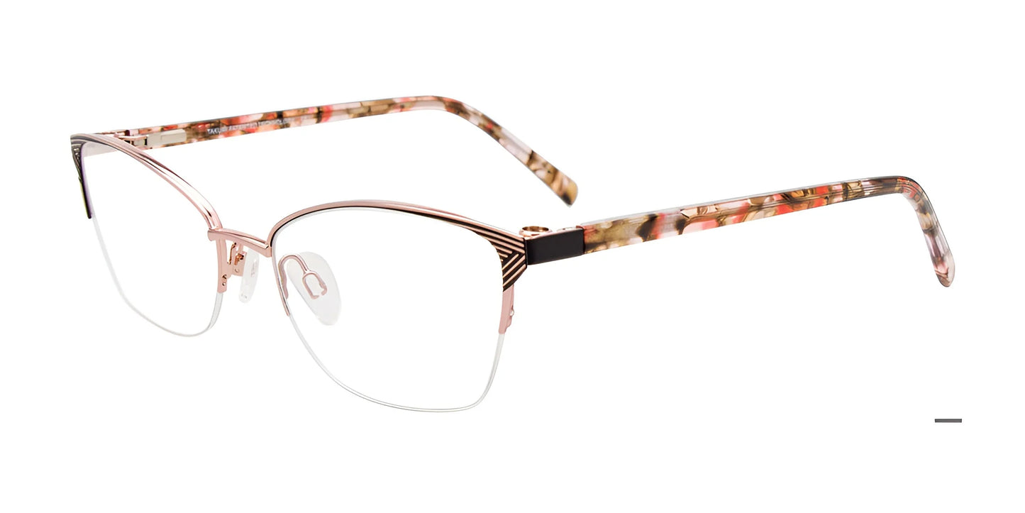 Takumi TK1258 Eyeglasses with Clip-on Sunglasses Pink Gold