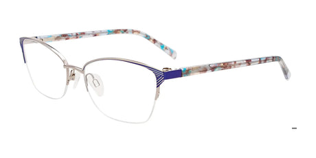 Takumi TK1258 Eyeglasses with Clip-on Sunglasses Silver & Blue