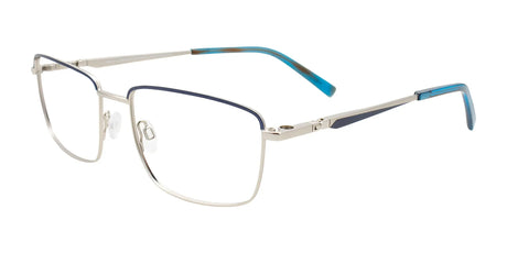 Takumi TK1262 Eyeglasses with Clip-on Sunglasses Silver & Blue