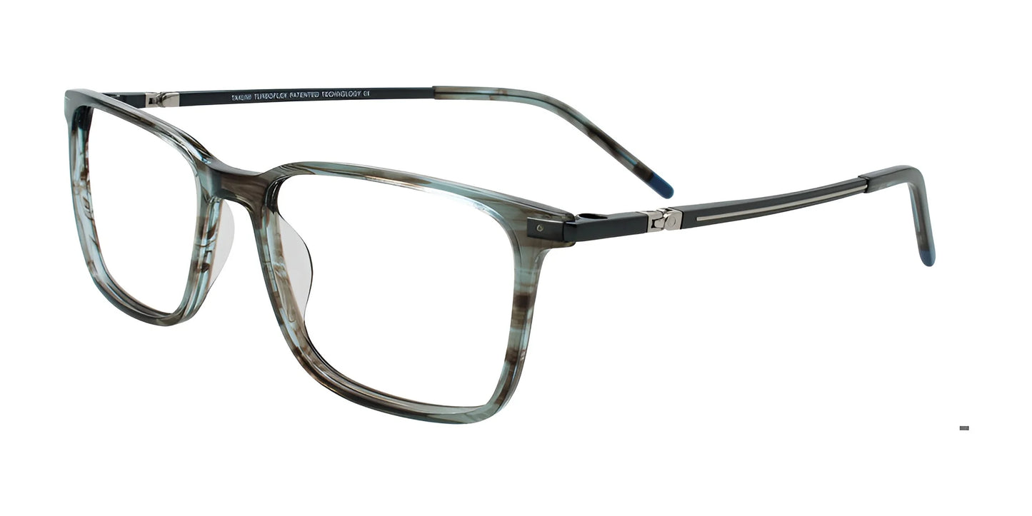 Takumi TK1263 Eyeglasses with Clip-on Sunglasses Transparent Grey & Dark Blue