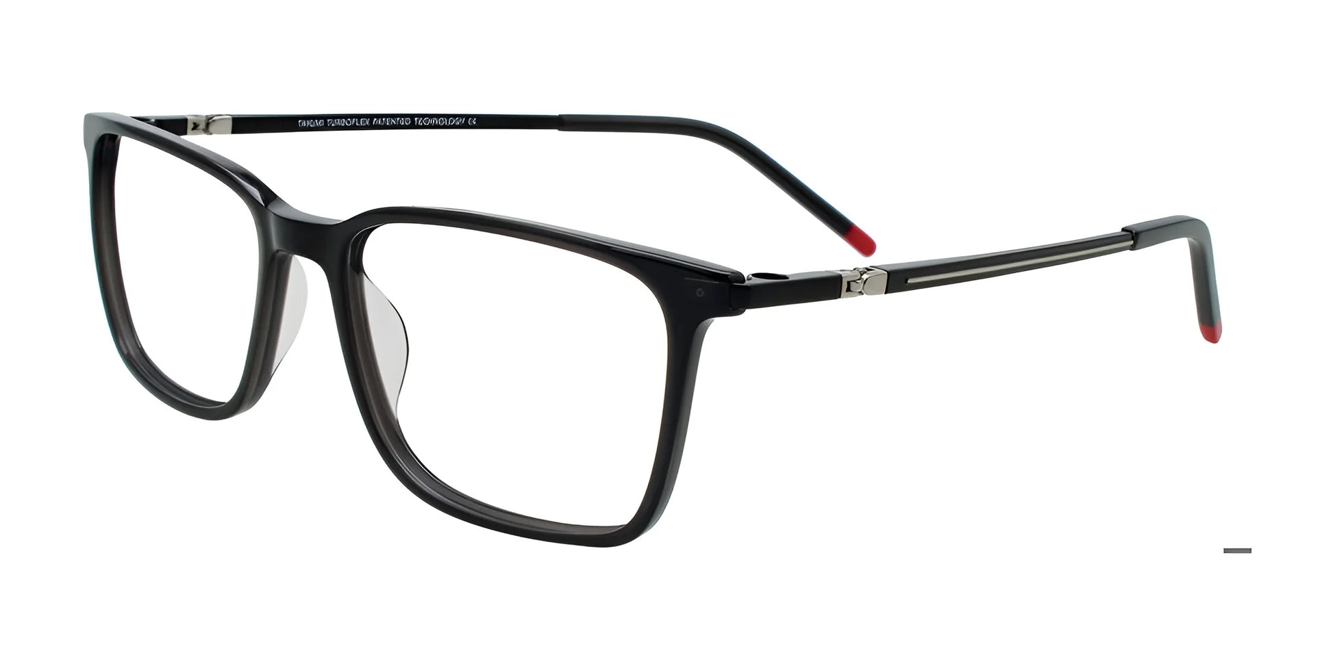 Takumi TK1263 Eyeglasses with Clip-on Sunglasses Black & Red