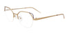 Takumi TK1270 Eyeglasses with Clip-on Sunglasses | Size 48 / Soft Gold & Blue Trim