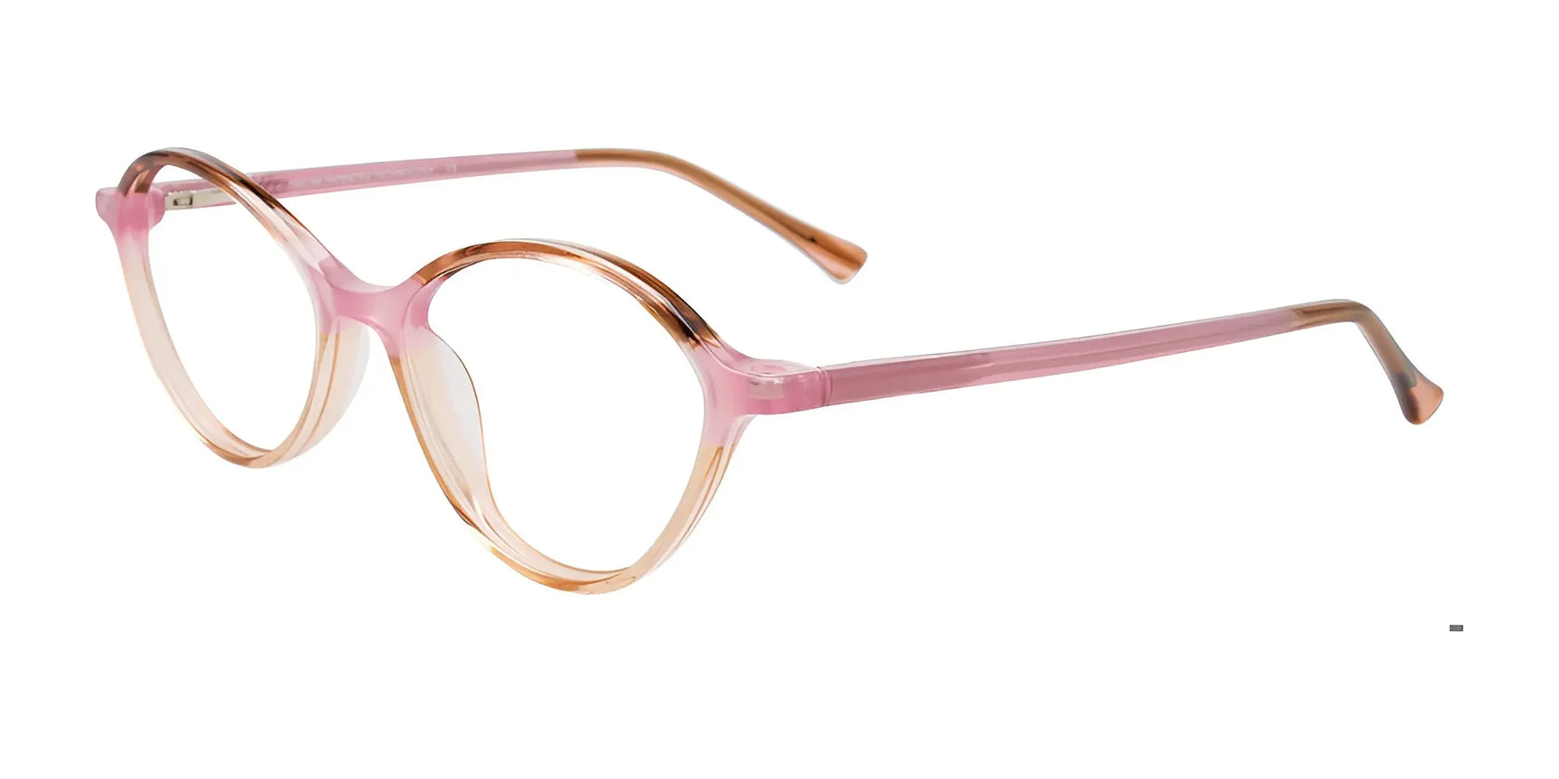 Takumi TK1275 Eyeglasses with Clip-on Sunglasses Brown & Pink & Peach Crystal