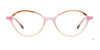 Takumi TK1275 Eyeglasses with Clip-on Sunglasses | Size 50 / Brown & Pink & Peach Crystal