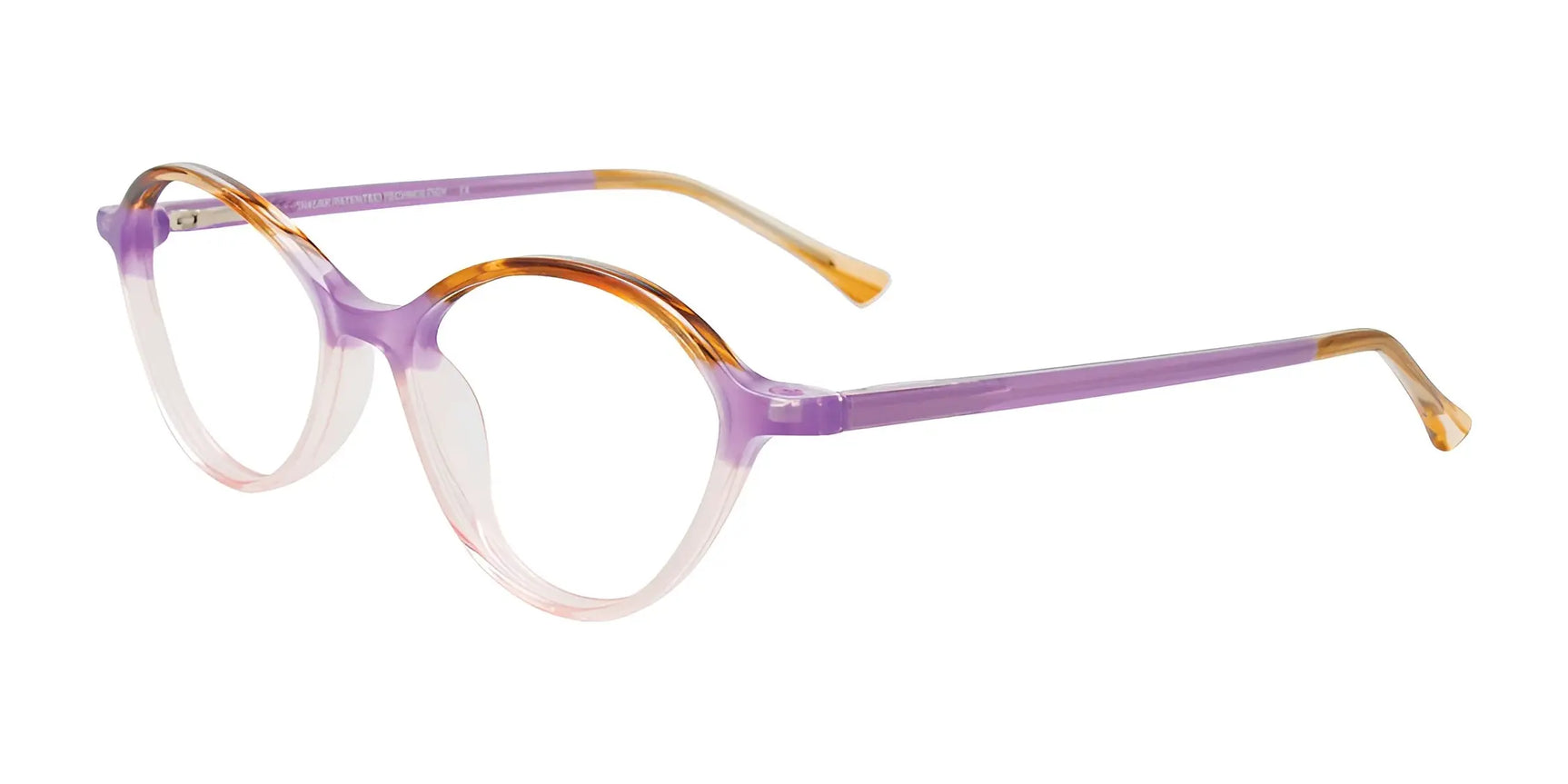 Takumi TK1275 Eyeglasses with Clip-on Sunglasses Brown & Purple & Pink Crystal