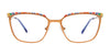 Takumi TK1277 Eyeglasses with Clip-on Sunglasses | Size 50 / Black & Mix Patterned Browline