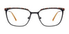 Takumi TK1277 Eyeglasses with Clip-on Sunglasses | Size 50 / Black & Mix Patterned Browline