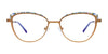 Takumi TK1278 Eyeglasses with Clip-on Sunglasses | Size 51 / Gold & Purple Mix Patterned Browline