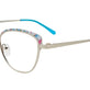 Silver & Blue Pink Mix Patterned Browline