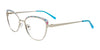 Takumi TK1278 Eyeglasses with Clip-on Sunglasses | Size 51 / Silver & Blue Pink Mix Patterned Browline