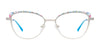 Takumi TK1278 Eyeglasses with Clip-on Sunglasses | Size 51 / Gold & Purple Mix Patterned Browline