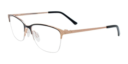 Takumi TK1279 Eyeglasses with Clip-on Sunglasses / Size 49 / Matt Black & Shiny Rose Gold